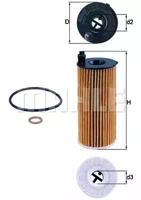 MAHLE ORIGINAL - Engine Oil Filter - Part Number: OX 813/2D - Bma Auto Parts